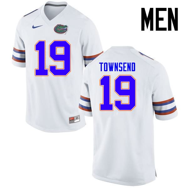 Men's NCAA Florida Gators Johnny Townsend #19 Stitched Authentic Nike White College Football Jersey LBQ3265JU